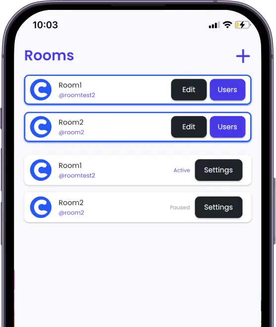Create rooms on Copygram app